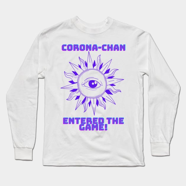 Corona-chan entered the game pandemic design Long Sleeve T-Shirt by Life is Raph